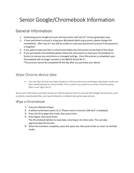 Senior Google/Chromebook Information