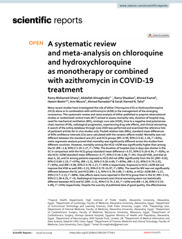 A Systematic Review and Meta-Analysis on Chloroquine And