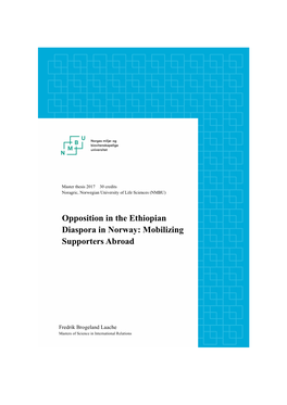 Opposition in the Ethiopian Diaspora in Norway: Mobilizing Supporters Abroad