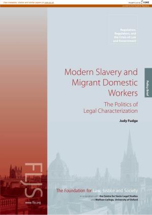 Modern Slavery and Migrant Domestic Workers