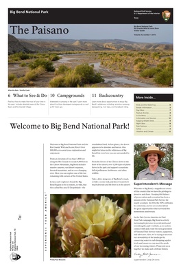 The Paisano Big Bendnationalpark PO Box 129 Big Bend National Park, TX 79834 To