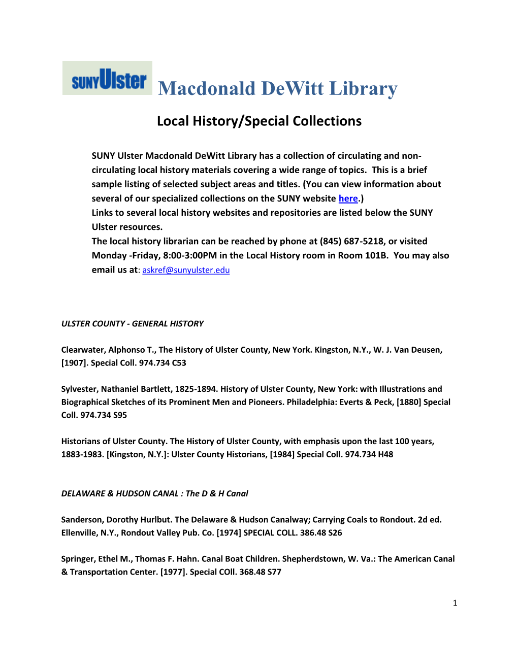 Macdonald Dewitt Library