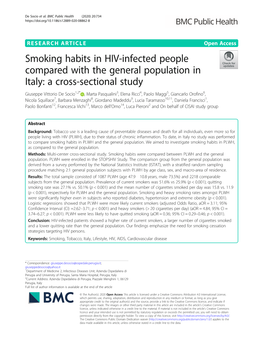 Smoking Habits in HIV-Infected People Compared with the General