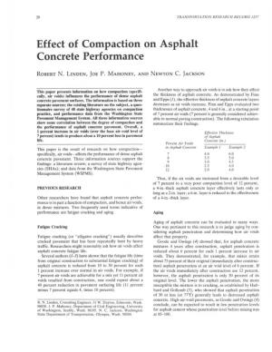 Effect of Compaction on Asphalt Concrete Performance
