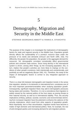5 Demography, Migration and Security in the Middle East