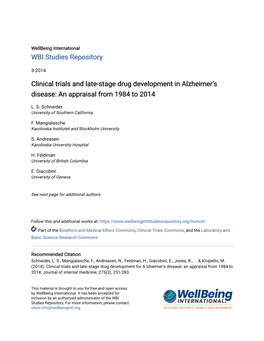 Clinical Trials and Late-Stage Drug Development in Alzheimer's Disease: an Appraisal from 1984 to 2014