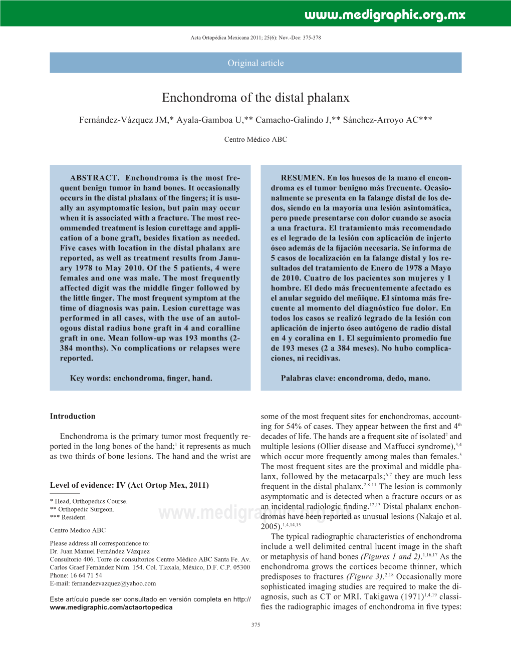 Enchondroma of the Distal Phalanx