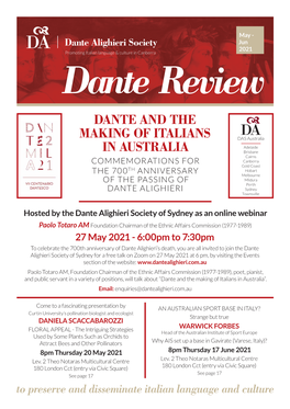 Dante and the Making of Italians in Australia”