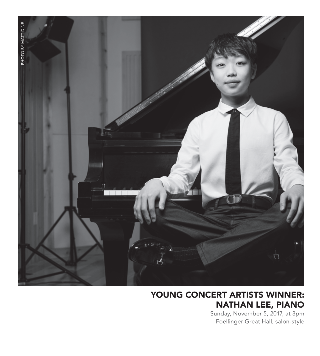 Young Concert Artists Winner: Nathan Lee, Piano