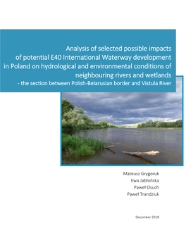 Analysis of Selected Possible Impacts of Potential E40 International Waterway Development in Poland on Hydrological and Enviro