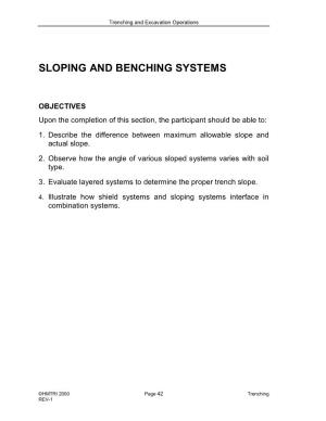Sloping and Benching Systems