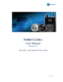 FOBO ULTRA User Manual Version 1.8