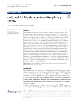 Catboost for Big Data: an Interdisciplinary Review
