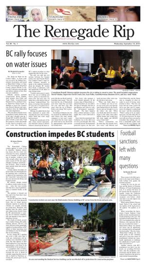 Construction Impedes BC Students BC Rally Focuses on Water Issues
