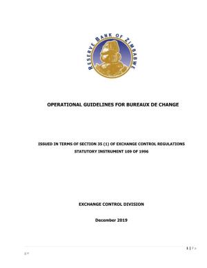 Operational Guidelines for Bureaux De Change