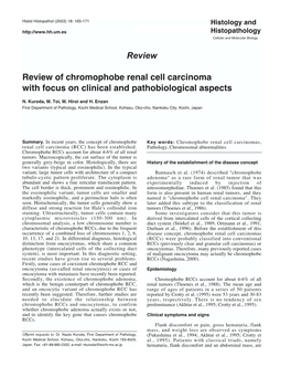 Review Review of Chromophobe Renal Cell Carcinoma with Focus