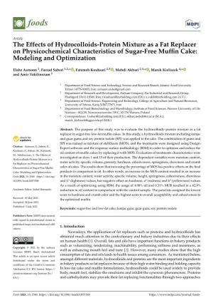 The Effects of Hydrocolloids-Protein Mixture As a Fat Replacer on Physicochemical Characteristics of Sugar-Free Muffin Cake