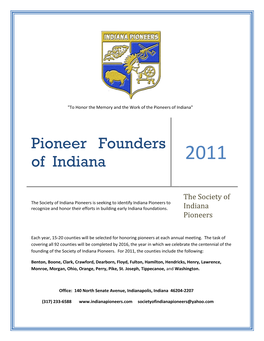 Pioneer Founders of Indiana 2011