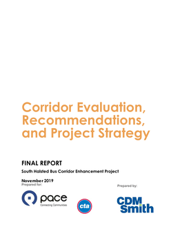 Corridor Evaluation, Recommendations, and Project Strategy