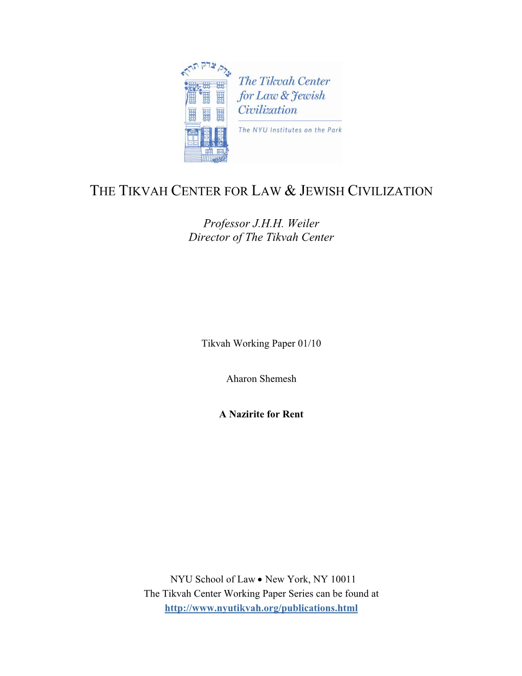 The Tikvah Center for Law & Jewish Civilization