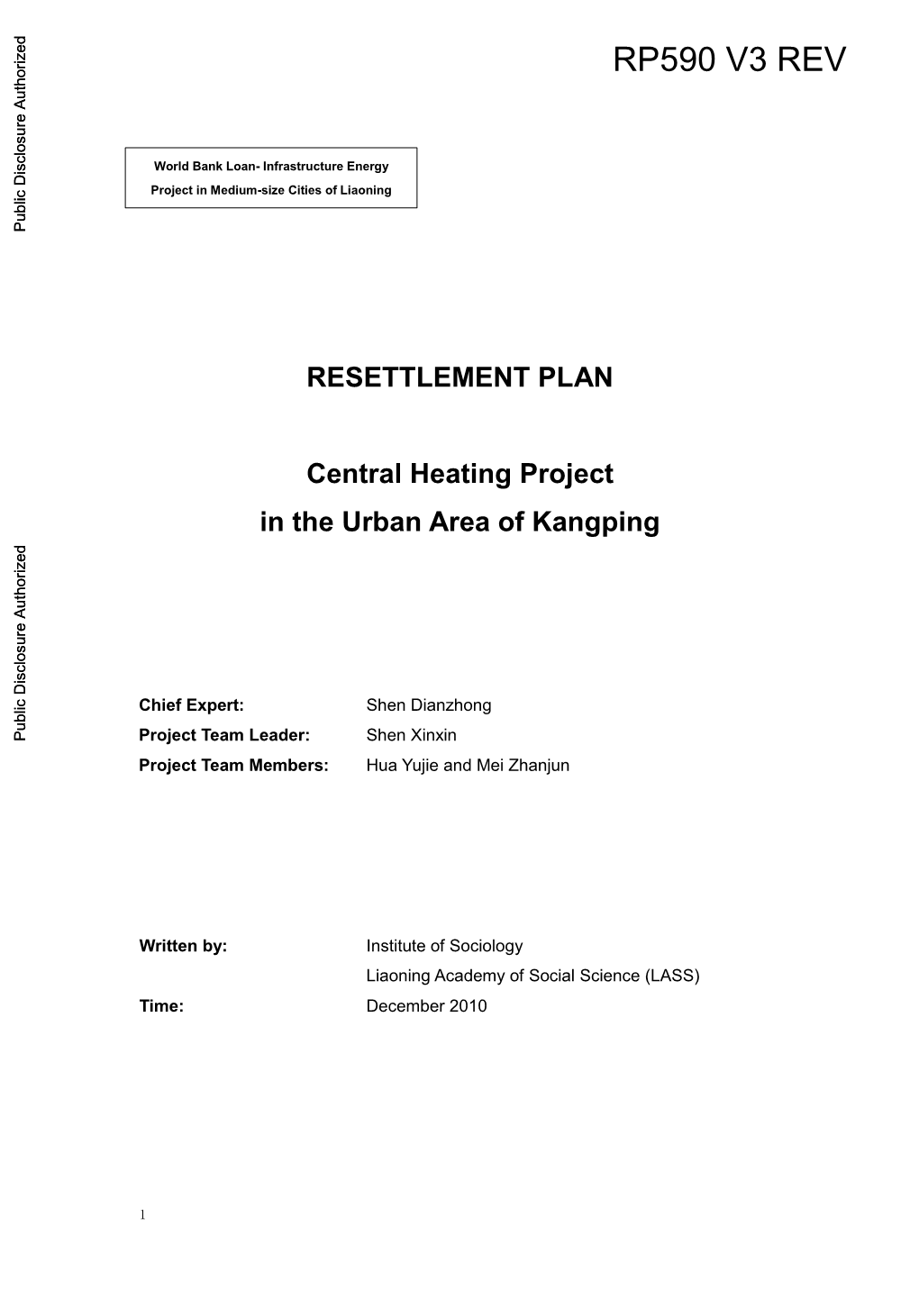 RESETTLEMENT PLAN Central Heating