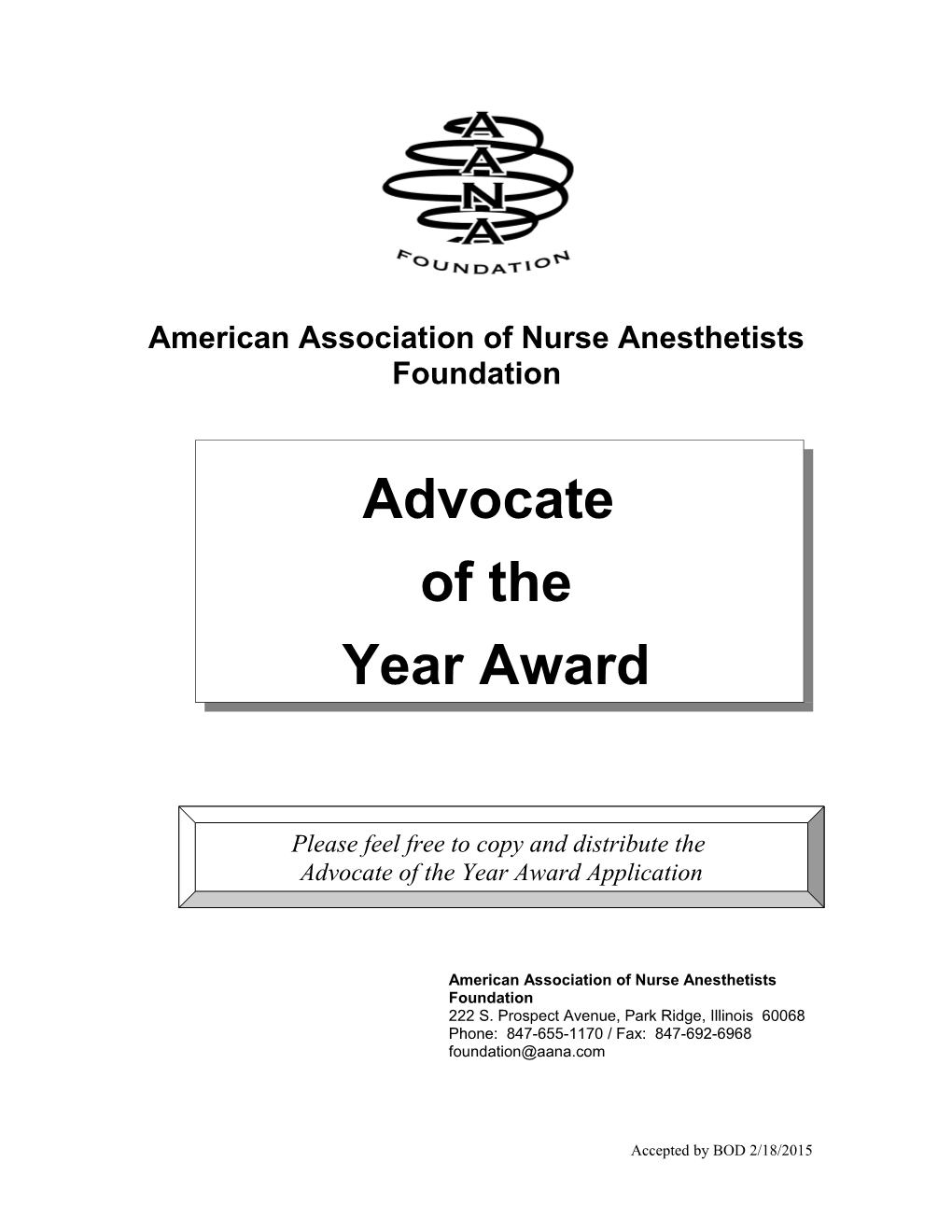 Fy17 Advocate of the Year App