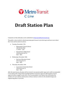 Draft Station Plan