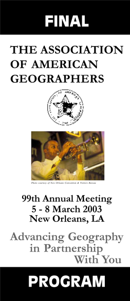 2003 Annual Meeting Program: New Orleans, LA