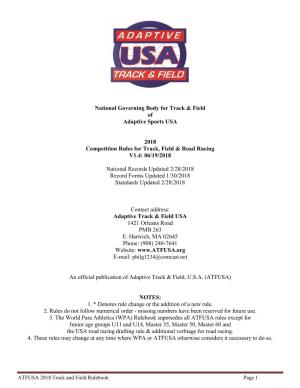 National Governing Body for Track & Field of Adaptive Sports USA 2018