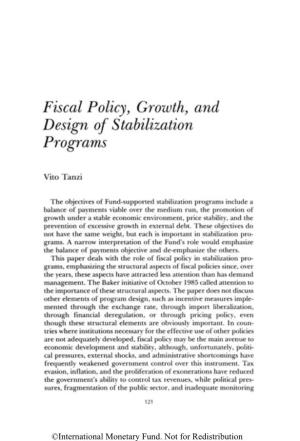 Fiscal Policy, Growth, and Design of Stabilization Programs
