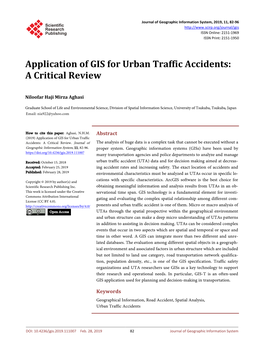Application of GIS for Urban Traffic Accidents: a Critical Review