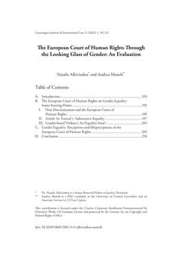 The European Court of Human Rights Through the Looking Glass of Gender: an Evaluation