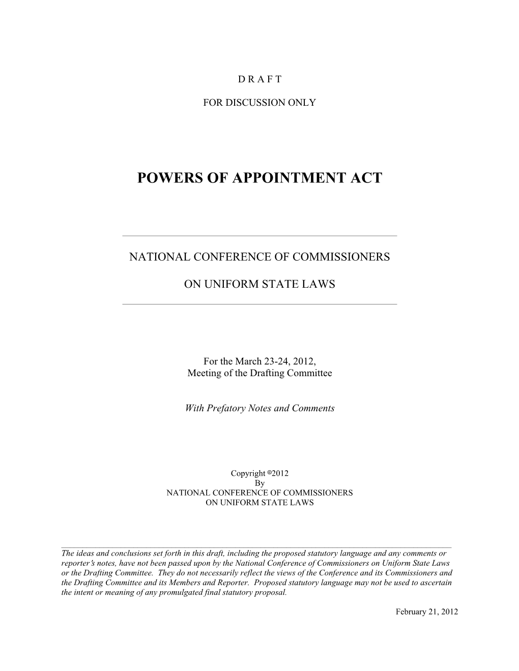 Powers of Appointment Act