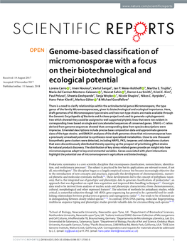 Genome-Based Classification of Micromonosporae