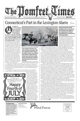 Connecticut's Part in the Lexington Alarm By