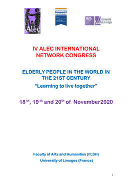 IV ALEC INTERNATIONAL NETWORK CONGRESS 18Th, 19Th and 20Th Of