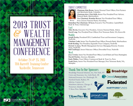 2013 Trust & Wealth Management Conference