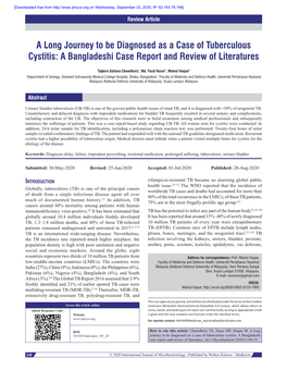 A Long Journey to Be Diagnosed As a Case of Tuberculous Cystitis: a Bangladeshi Case Report and Review of Literatures