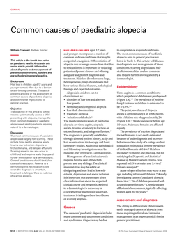 Common Causes of Paediatric Alopecia