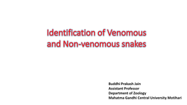 Identification of Venomous and Non Venomous Snakes