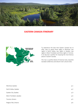 Eastern Canada Itinerary