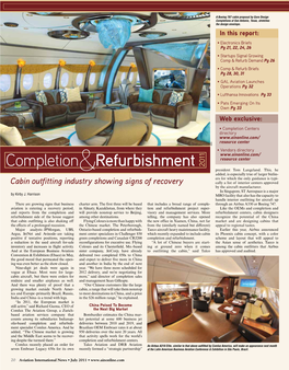 Cabin Outfitting Industry Showing Signs of Recovery Cally a List of Interior Centers Approved by the Aircraft Manufacturer