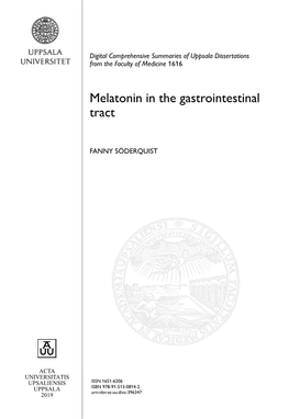 Melatonin in the Gastrointestinal Tract