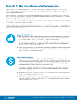 Module 1: the Importance of Merchandising