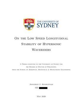 On the Low Speed Longitudinal Stability of Hypersonic Waveriders