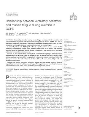 Relationship Between Ventilatory Constraint and Muscle Fatigue During Exercise in COPD