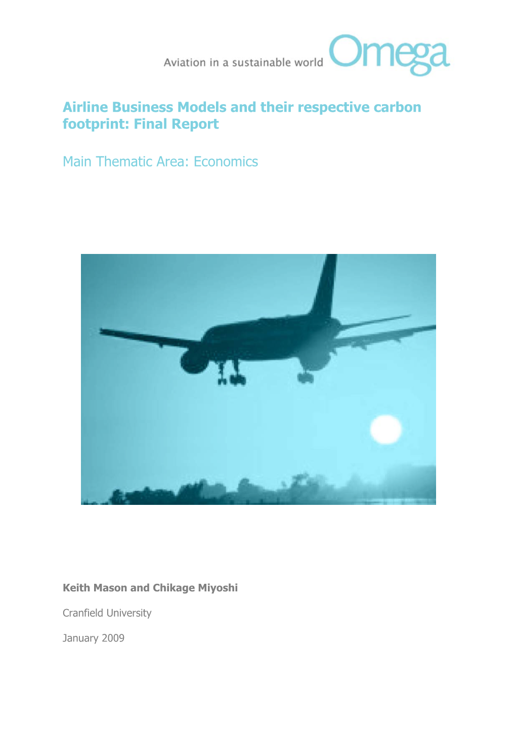 Airline Business Models and Their Respective Carbon Footprint: Final Report