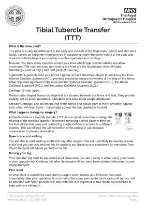 Tibial Tubercle Transfer (TTT)