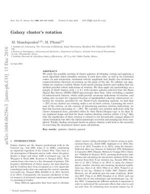 Galaxy Cluster's Rotation