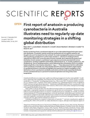 First Report of Anatoxin-A Producing Cyanobacteria in Australia
